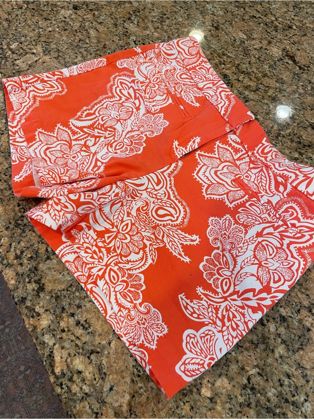 Clemson! Tennessee! Bright Orange and White Floral Print Shorts